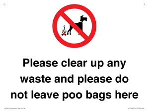 Please clear up any waste and please do not leave poo bags here
